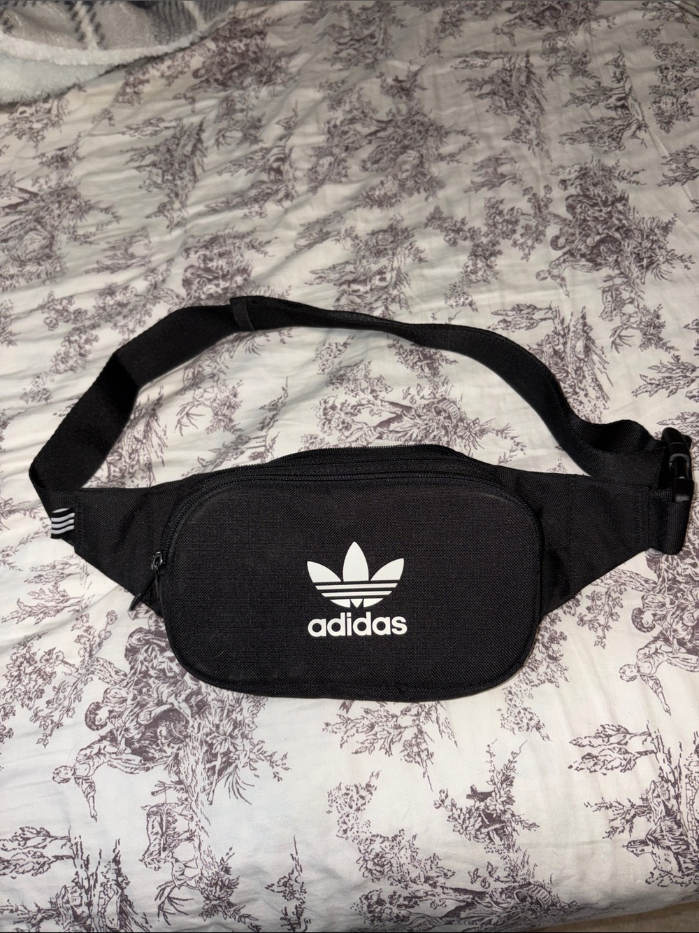 adidas Black Belt Bag with White Logo